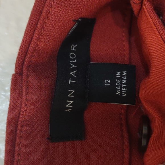 SLIGHTLY USED ANN TAYLOR SIZE 12 COLOR BURNT ORANGE DRESS PANTS - Picture 2 of 15